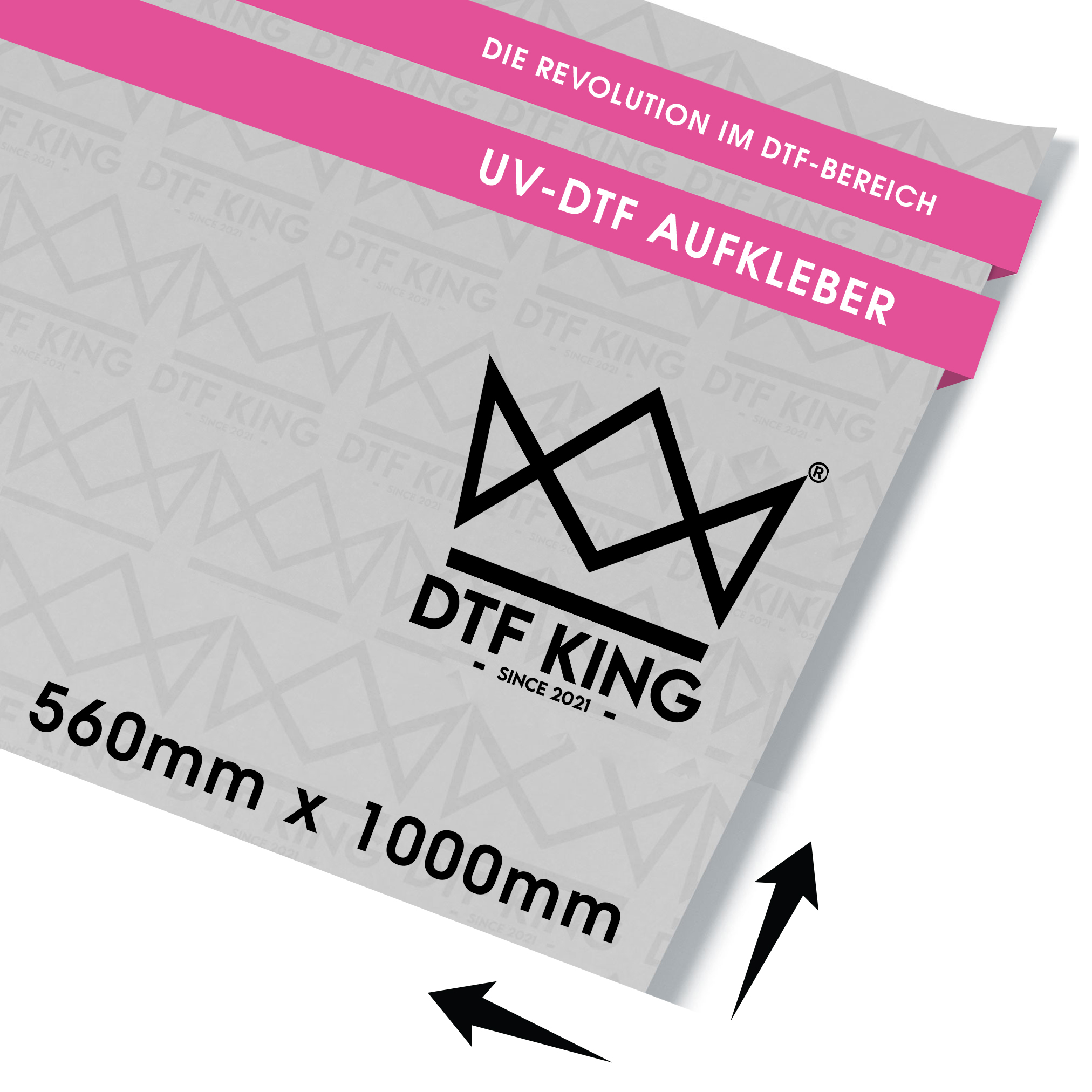 UV DTF Transfer 560 x 1000 mm Rub-On Aufkleber