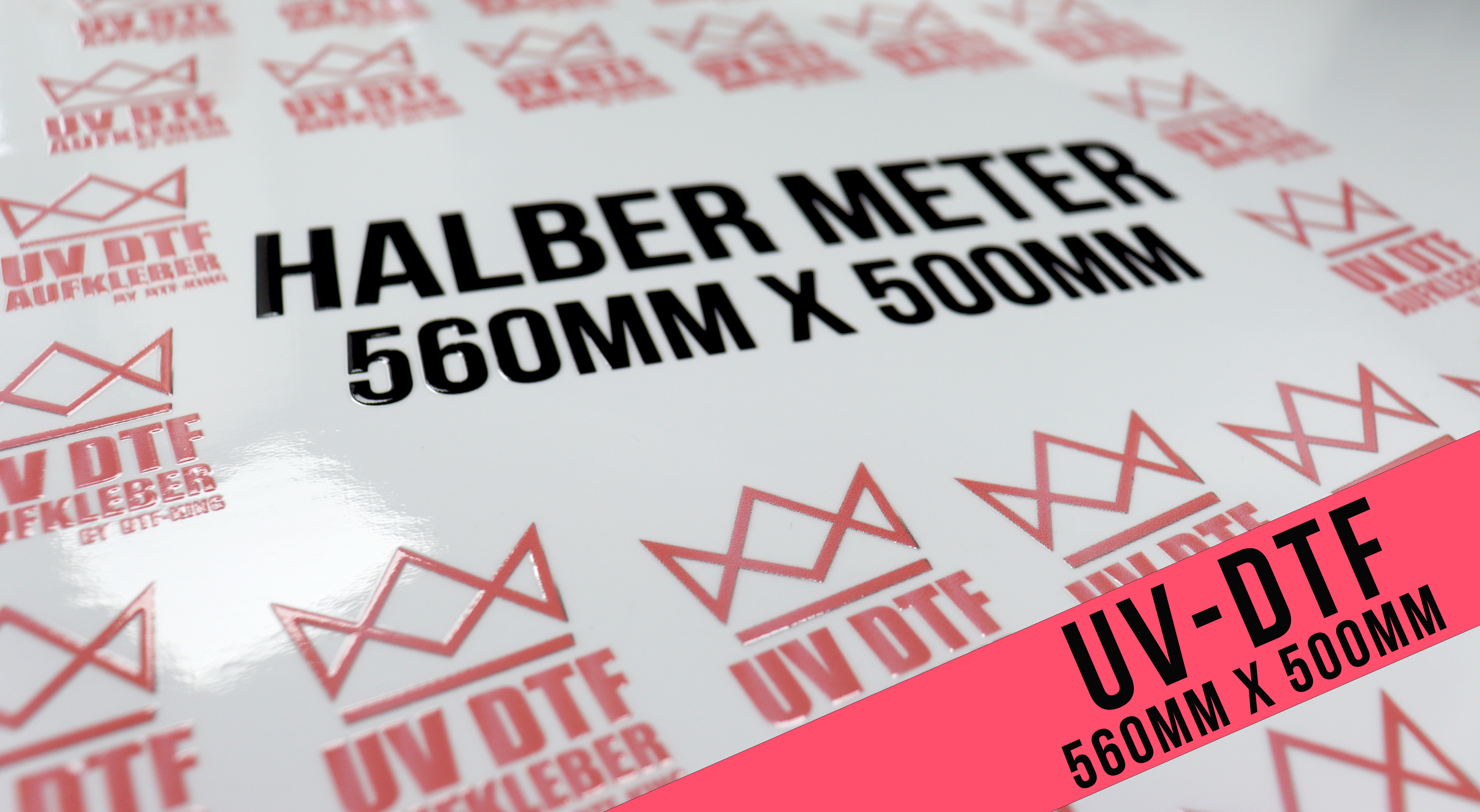 UV DTF Transfer 560 x 500 mm Rub-On Aufkleber