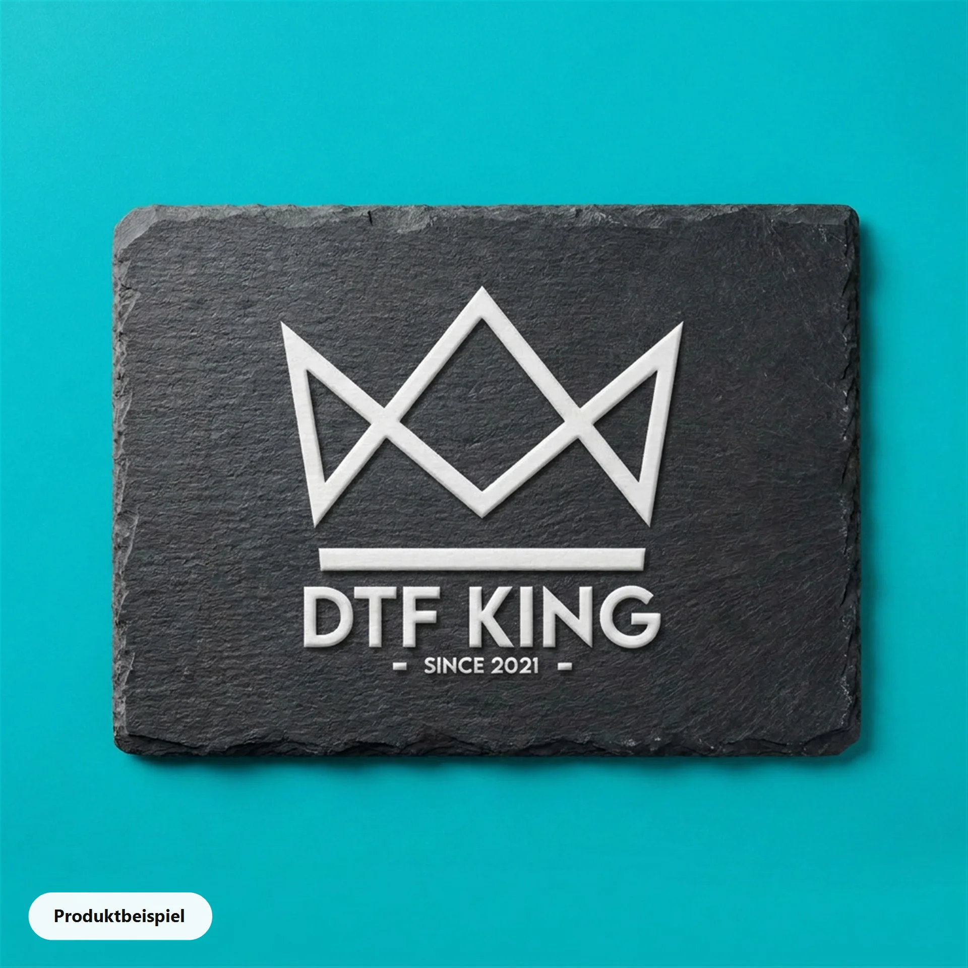 Slate plate with matt UV DTF transfer, product example
