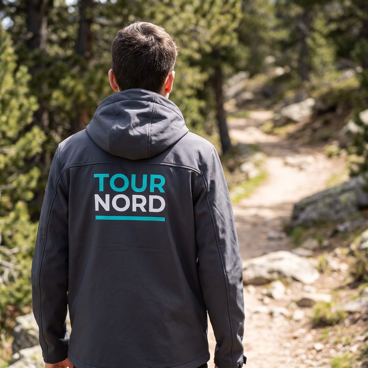 Printed softshell jacket for an urgent corporate order