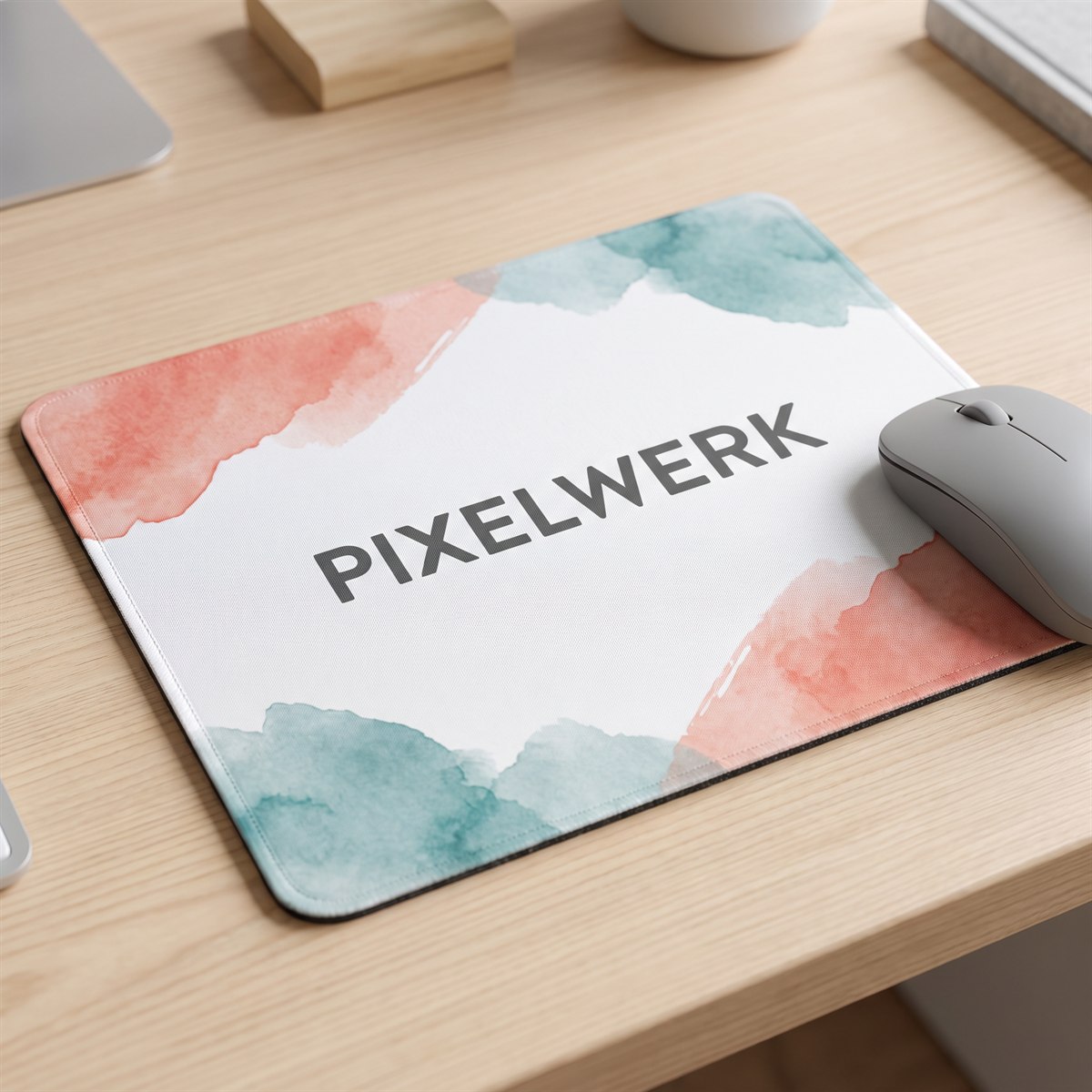 Mouse mat with sublimation print, light design right to the edges