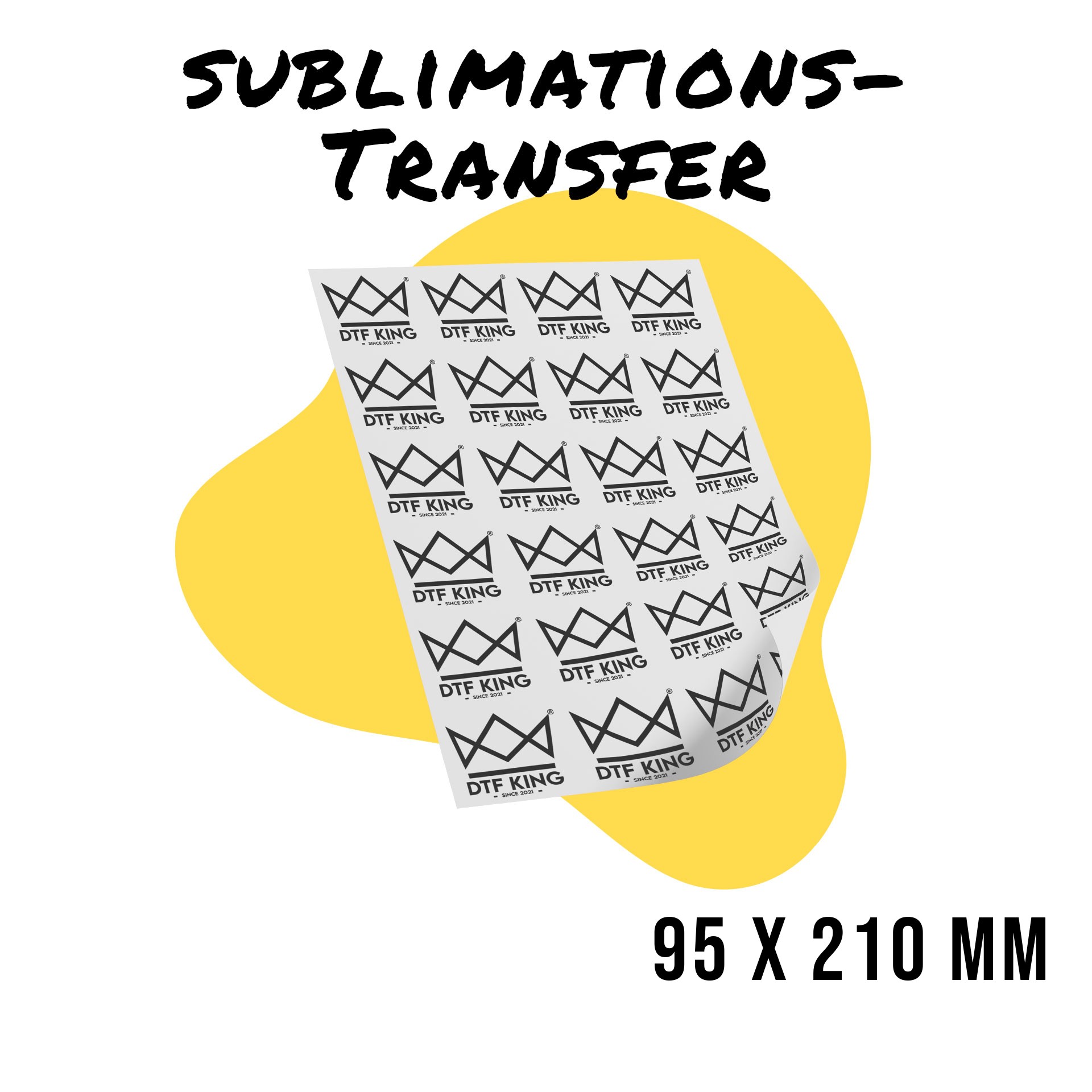 Bedruckter Sublimationstransfer für Tassen, 95 x 210 mm, mit wiederholtem Kronenlogo von DTF-King