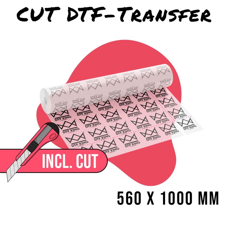 CUT DTF transfer by the metre in 560 x 1000 mm