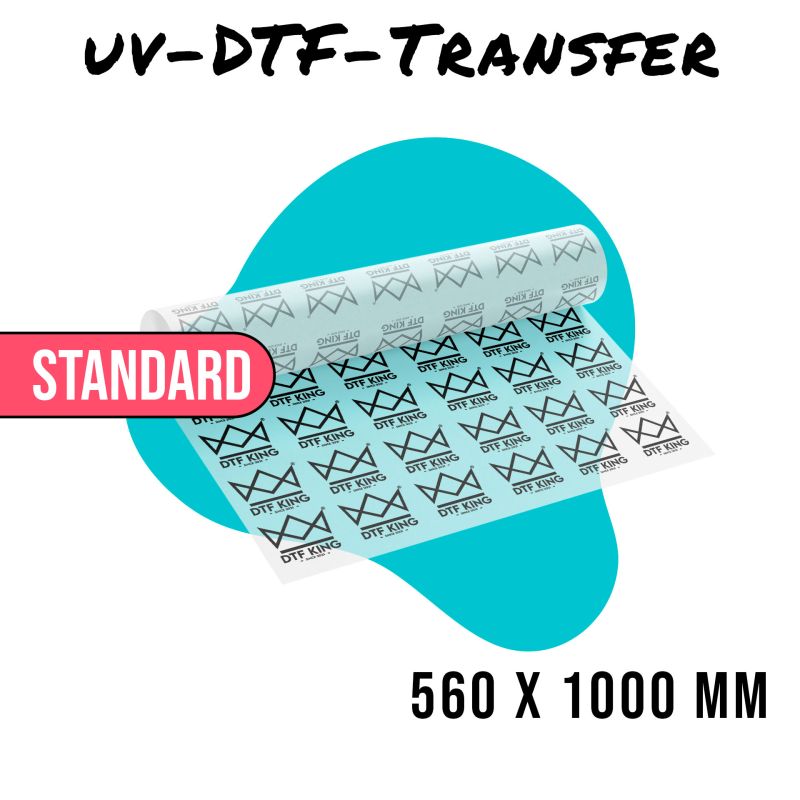 Bedruckte UV-DTF-Rub-On-Folie im Format 560 x 1000 mm